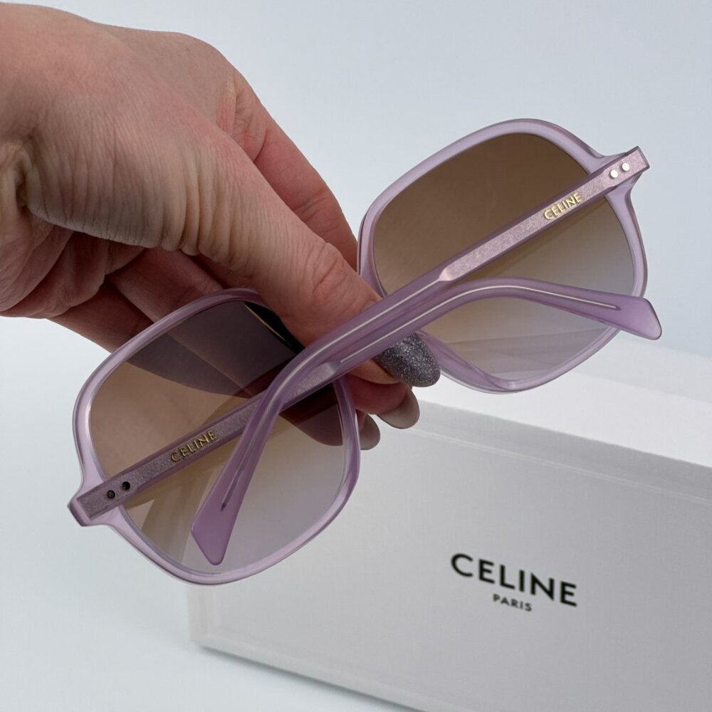 Celine CL40244U 78F CELINE THIN BRAND NEW Sunglasses Opal Lilac Gradient Women - Picture 2 of 9
